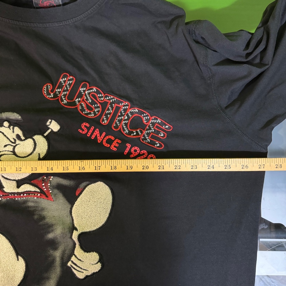 3XL Justice Popeye the Sailor Man Graphic Long Sleeve Shirt Black Grey Mens VTG - Picture 4 of 5
